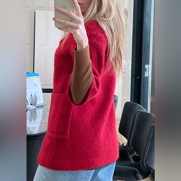 Red wool pea coat - Picture 4 of 5